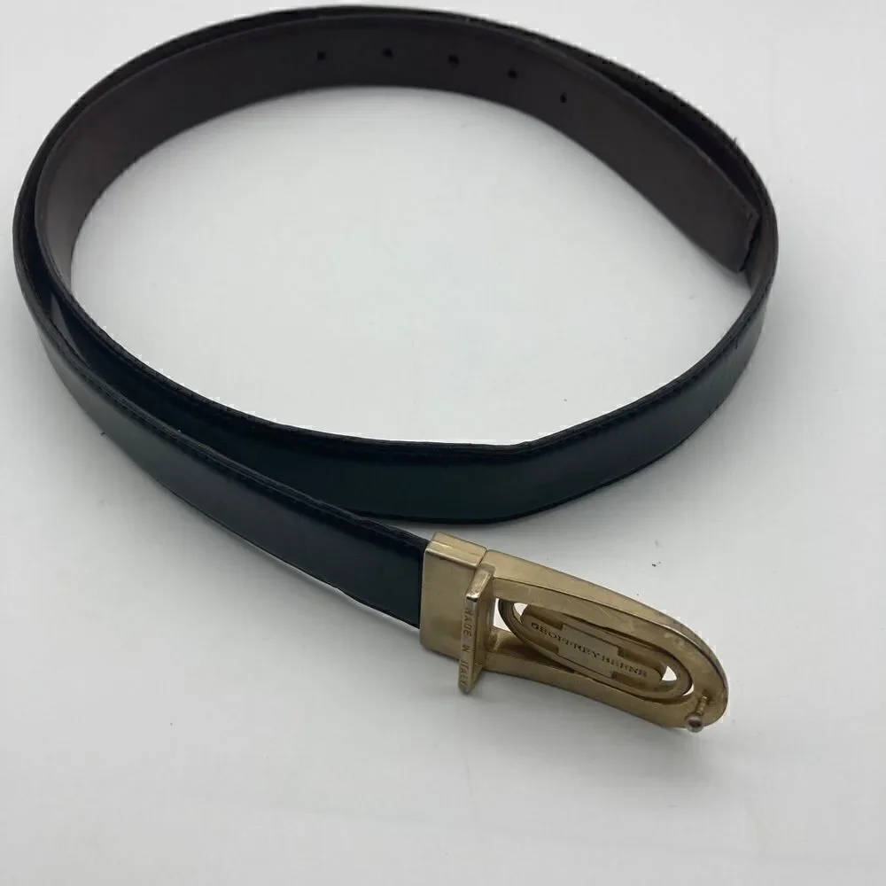 Geoffrey Beene Leather Brown/Black Men’s Belt Size 44-110 Made in Italy